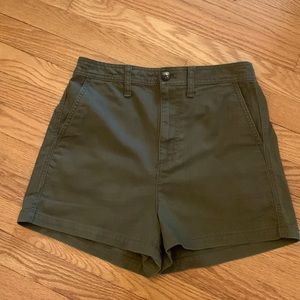 Madewell Olive Green High Waist Shorts